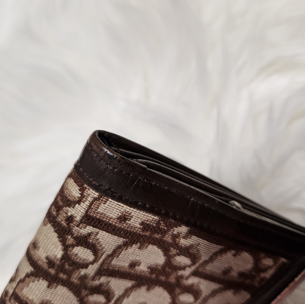 Christian Dior Vintage Trotter Wallet Brown With FLAWS INSIDE - Picture 6 of 15